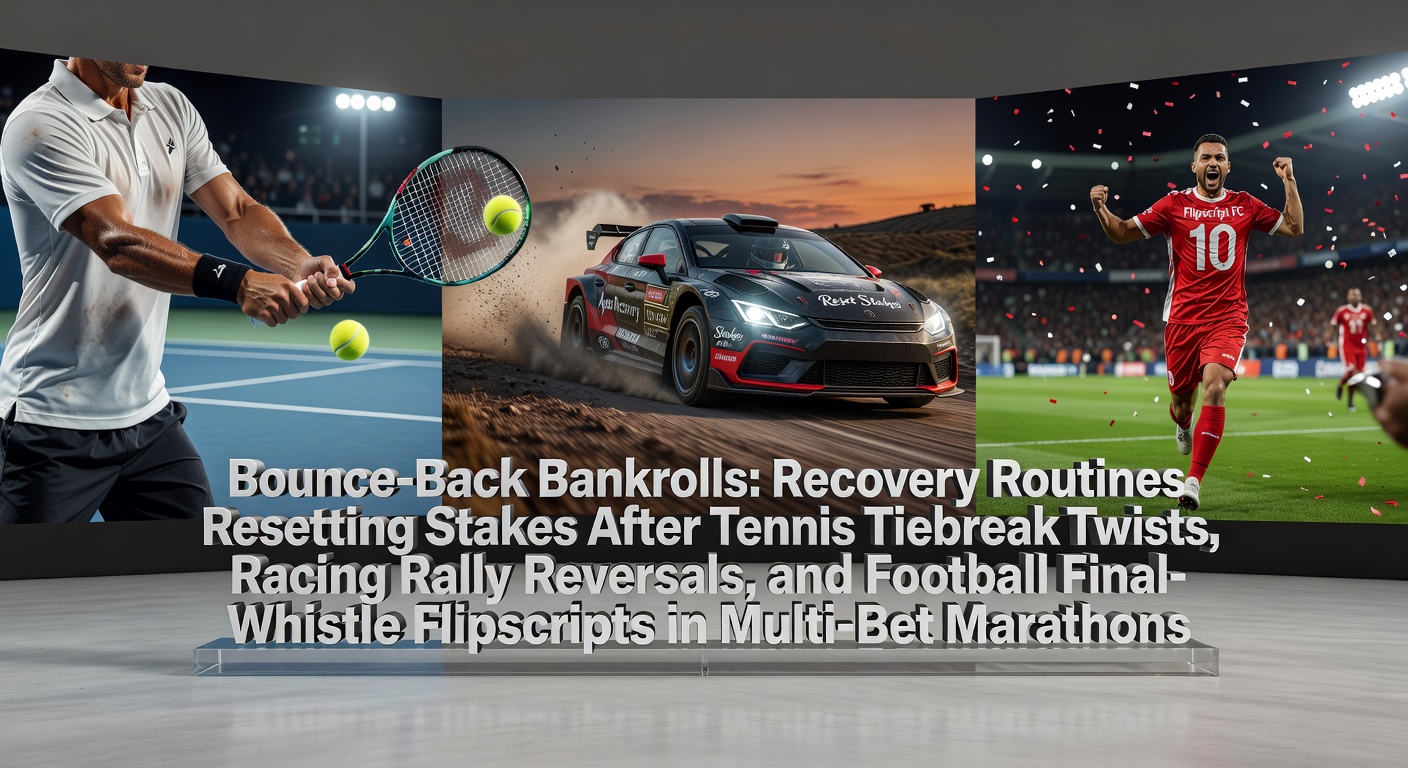 Graph showing bankroll recovery curves after major betting losses in tennis, racing, and football accumulators
