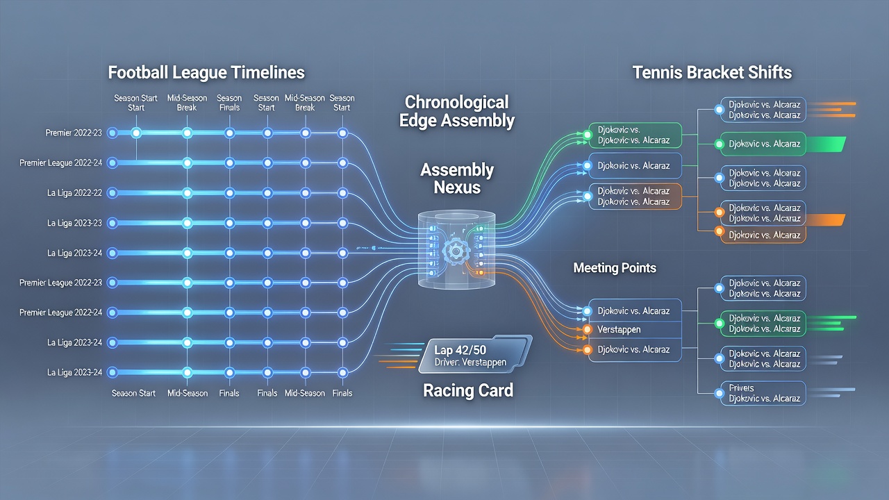 Diagram showing timeline overlaps between football, tennis and racing events