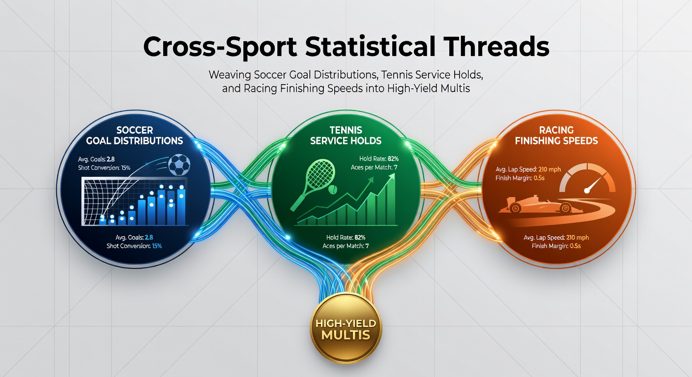 Graph overlay showing soccer goal probability curves alongside tennis serve hold percentages and horse racing speed maps