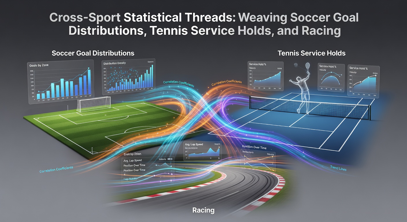 Composite chart illustrating multi-bet overlaps between soccer timelines, tennis hold streaks, and racing speed profiles