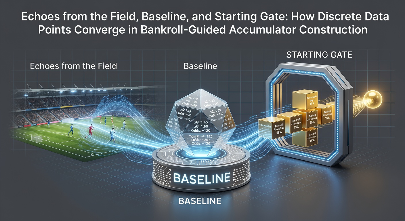 Visualization of data points from soccer fields, tennis baselines, and racing starting gates merging into accumulator structures