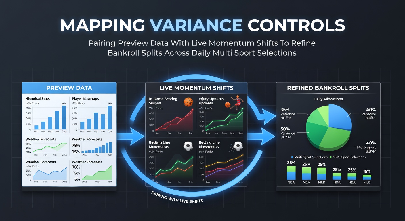 Visual diagram showing variance mapping across football, tennis and racing previews linked to live momentum indicators