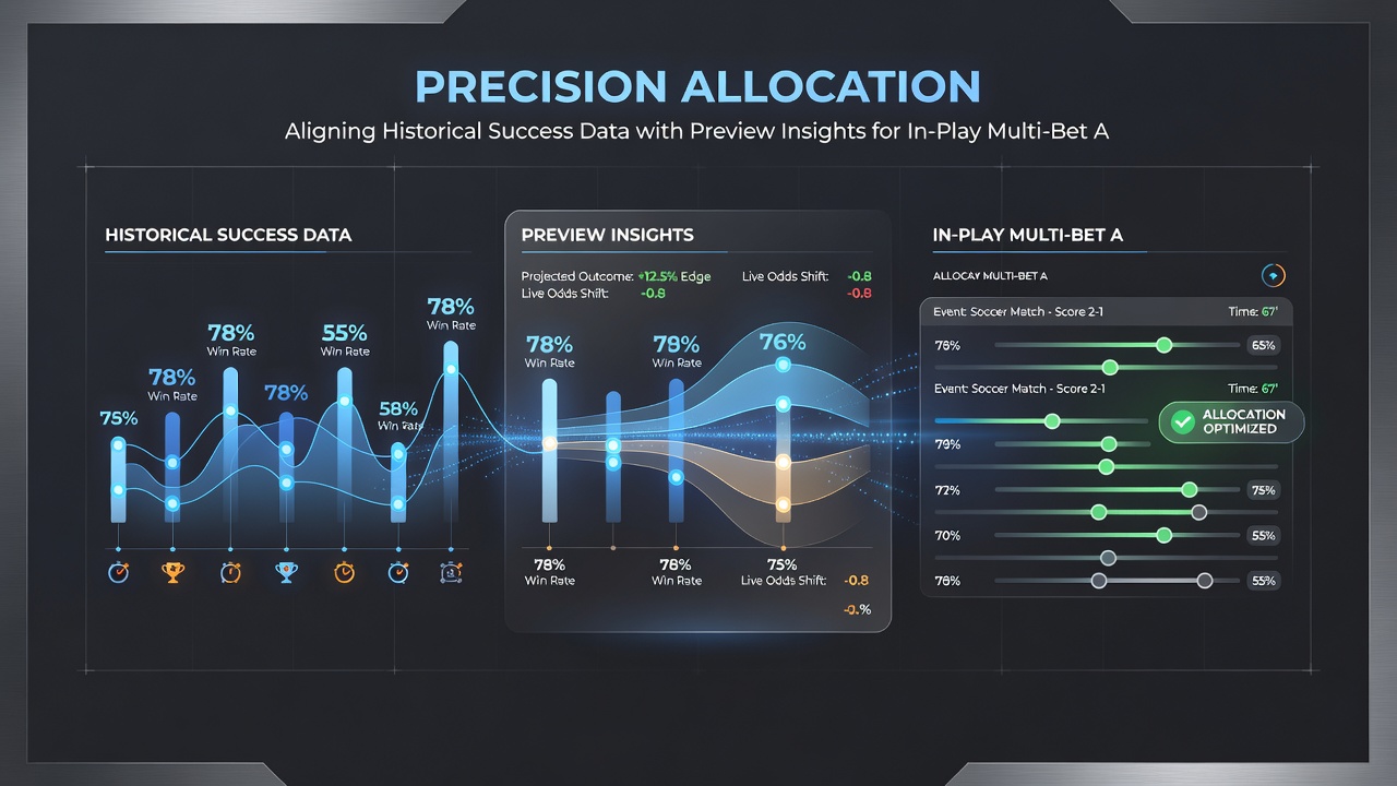 Live sports data feeds and multi-bet adjustment dashboards across football, tennis, and horse racing